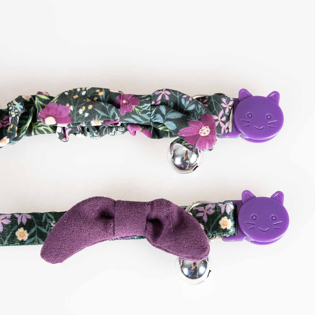 Cat Collar Retro Flowers