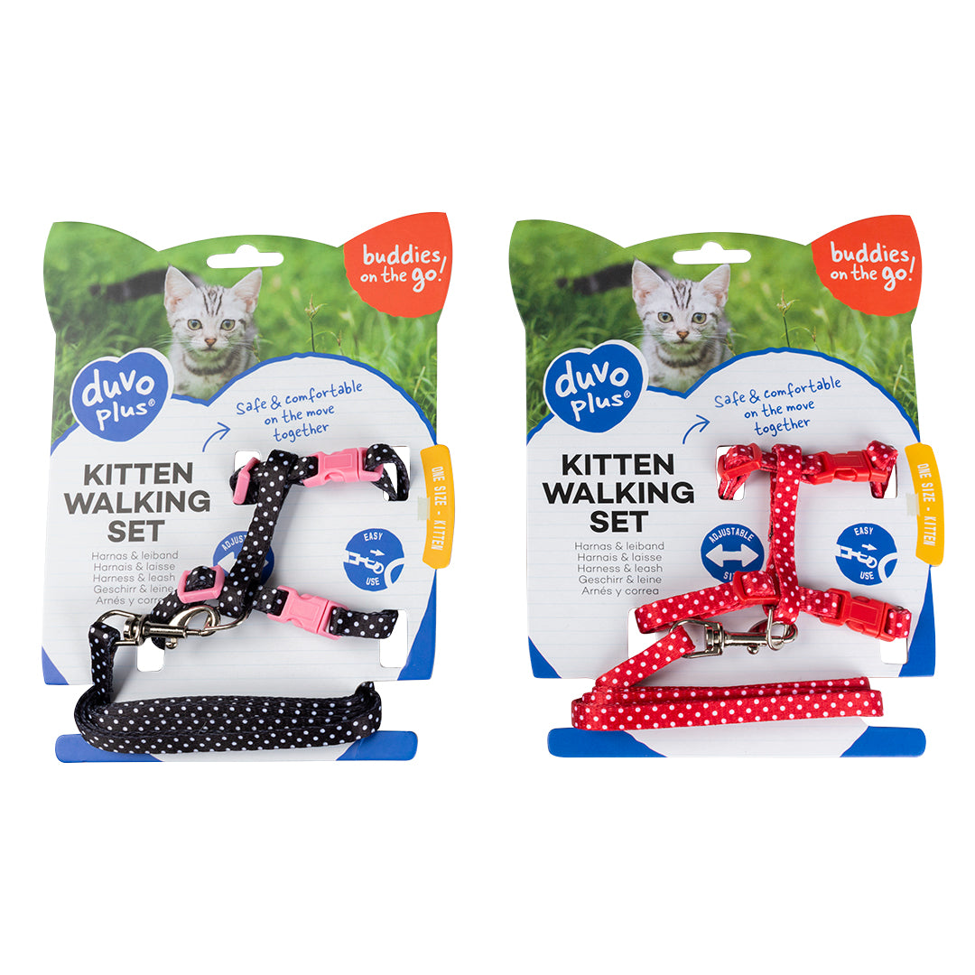 Kitten Walking Set White Dotes