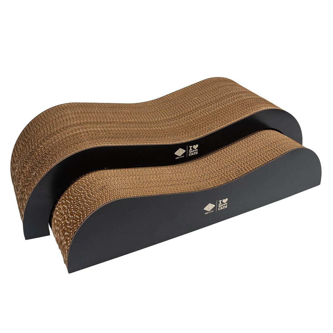 ARCHIE - Cardboard scratcher lounge (2pcs) Brown/black