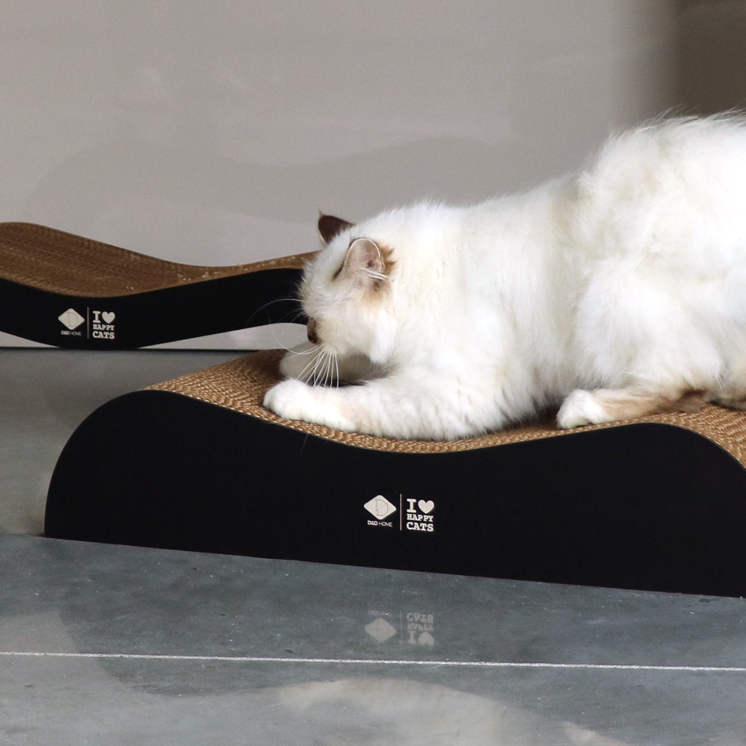 ARCHIE - Cardboard scratcher lounge (2pcs) Brown/black