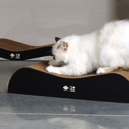 ARCHIE - Cardboard scratcher lounge (2pcs) Brown/black
