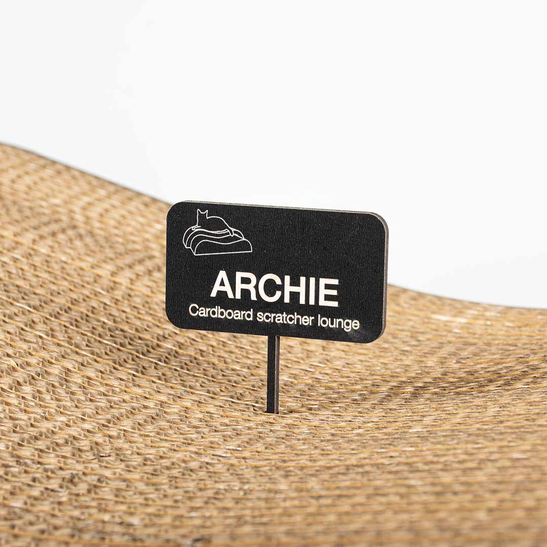 ARCHIE - Cardboard scratcher lounge (2pcs) Brown/black