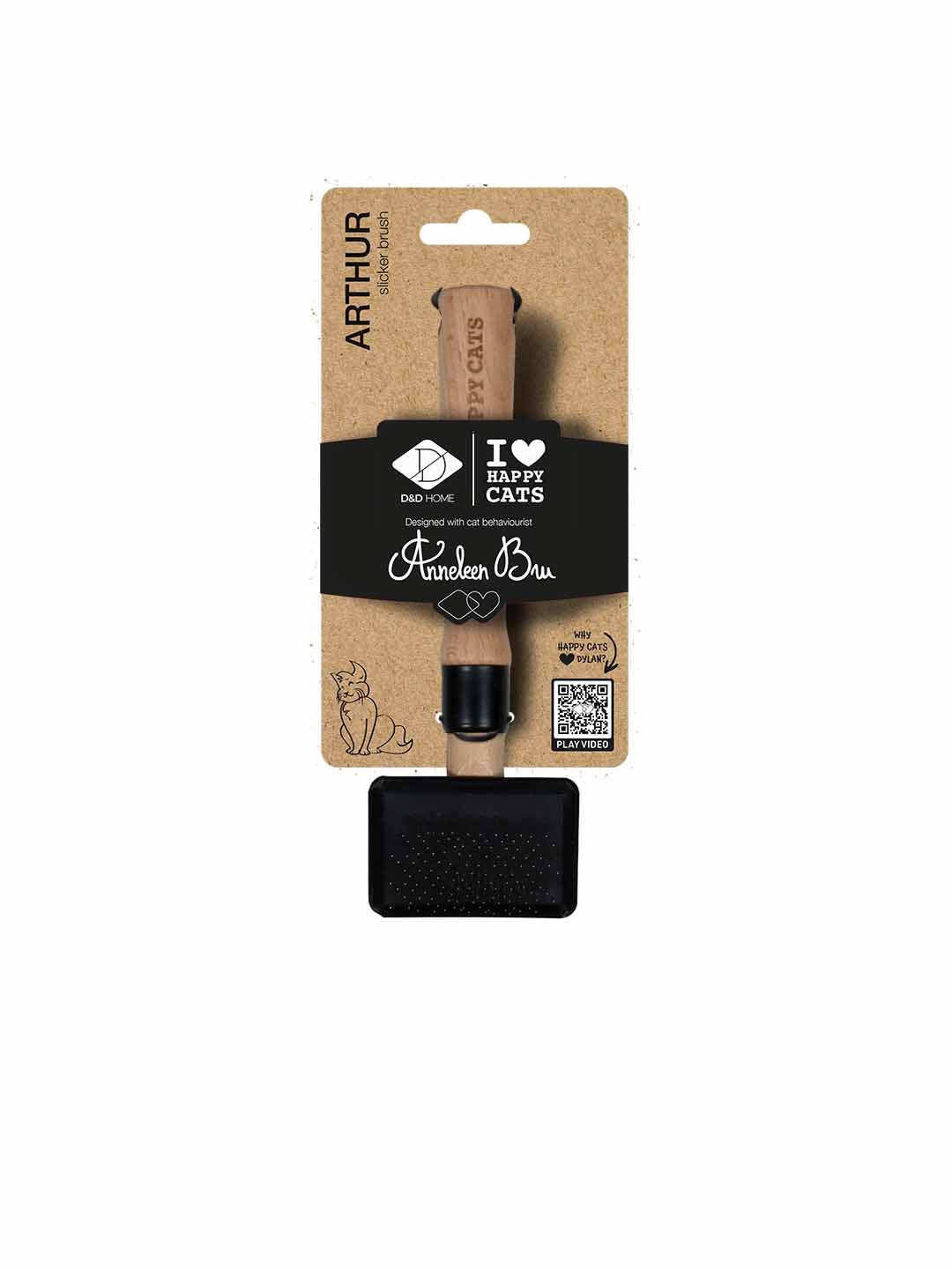 ARTHUR - Slicker brush Wood-coloured