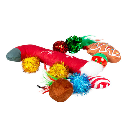 Christmas Gift bag - 10 cat toys Multicolour