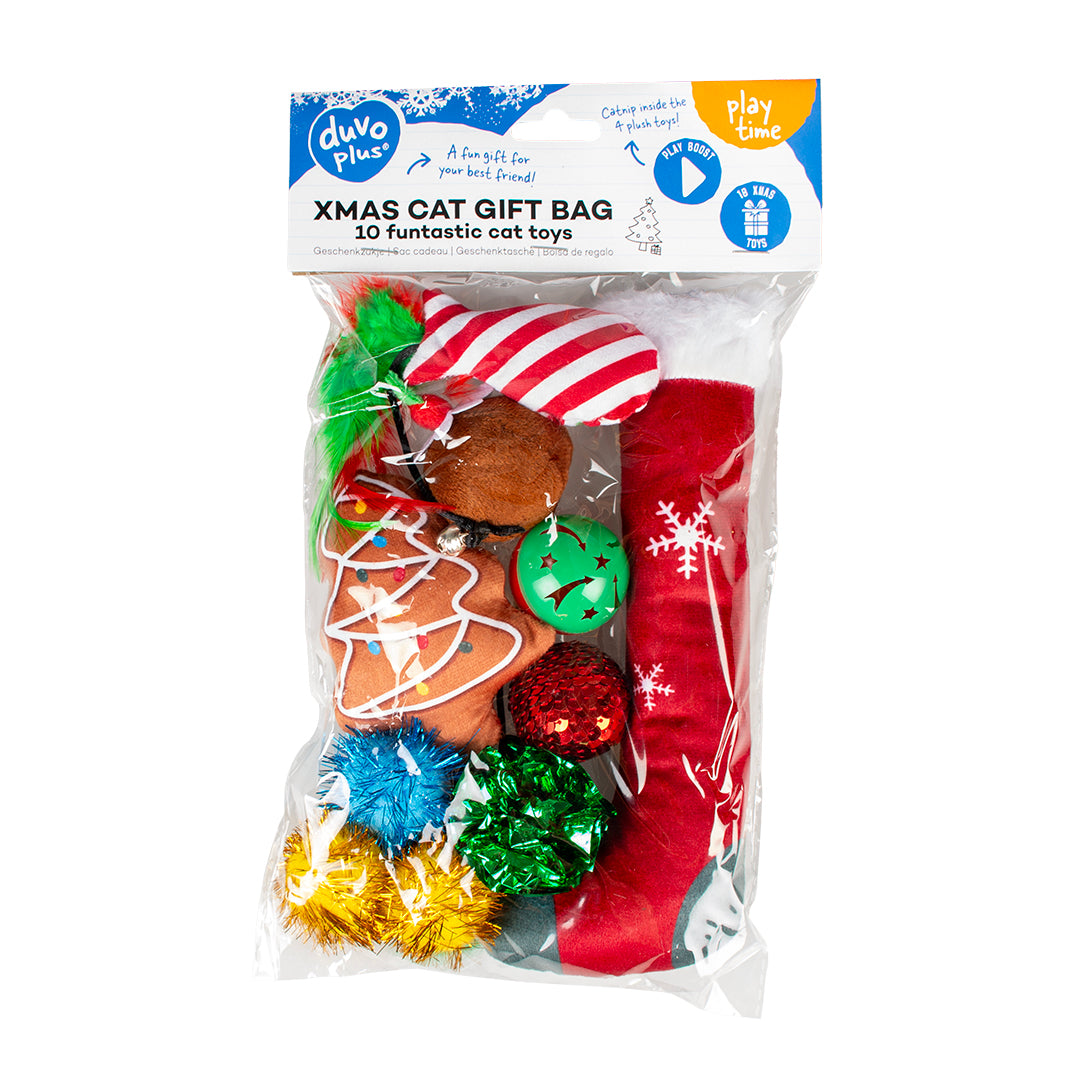 Christmas Gift bag - 10 cat toys Multicolour