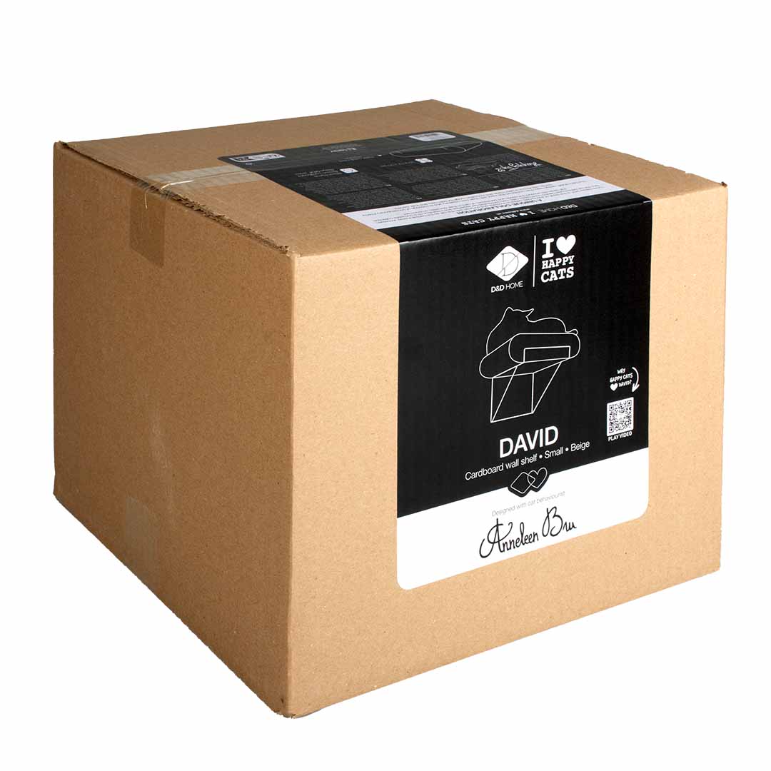 DAVID - Cardboard wall shelf Brown/black