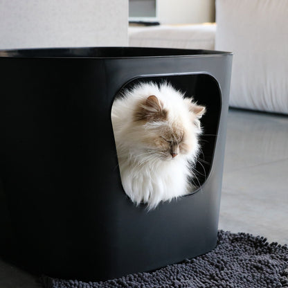DEAN - open recycled cat toilet Black