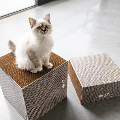 FREYA - Cardboard scratcher block Beige