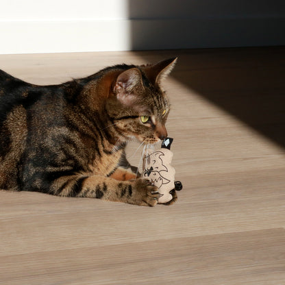 HAPPY CATS - Cat toy with bell display Beige