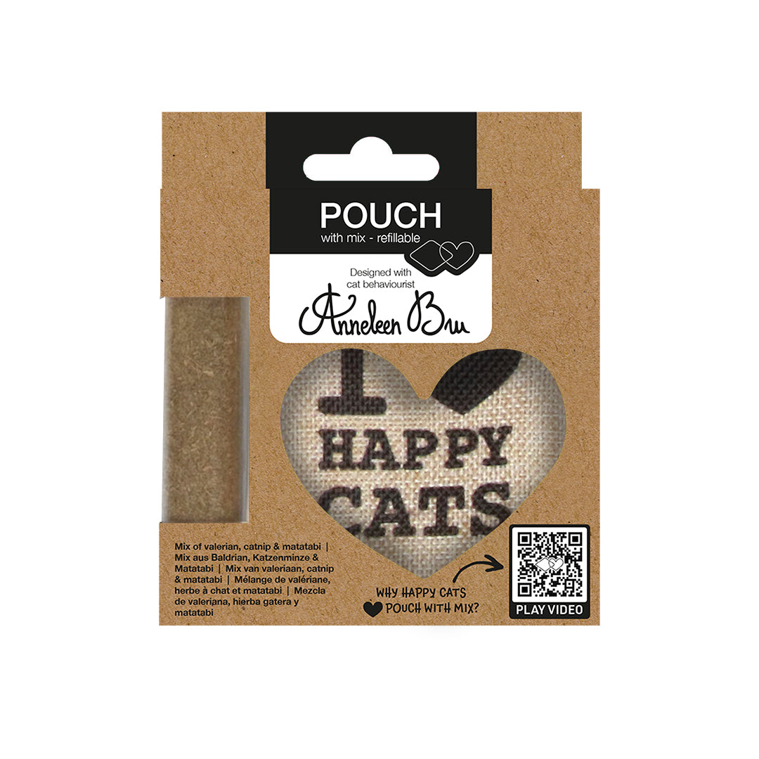I Love Happy Cats POUCH - Refillable Black