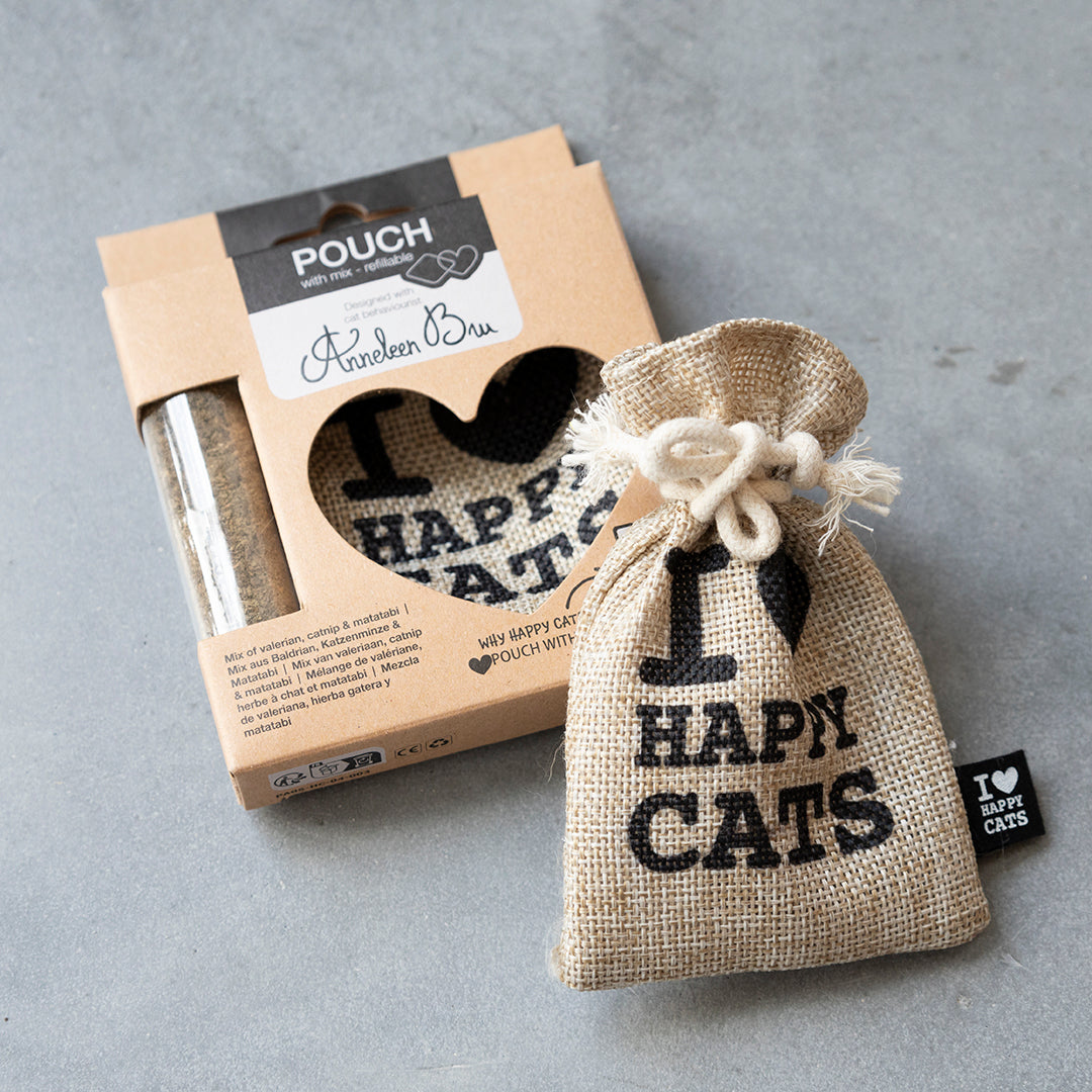I Love Happy Cats POUCH - Refillable Black