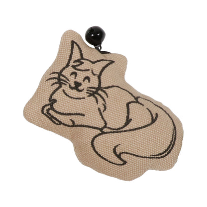 RELAXING HAPPY CAT - Cat toy with bell display Beige