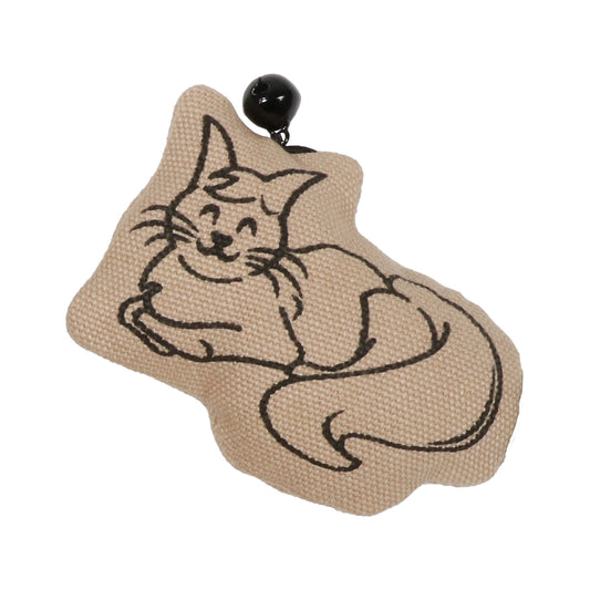RELAXING HAPPY CAT - Cat toy with bell display Beige