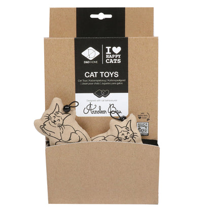 RELAXING HAPPY CAT - Cat toy with bell display Beige