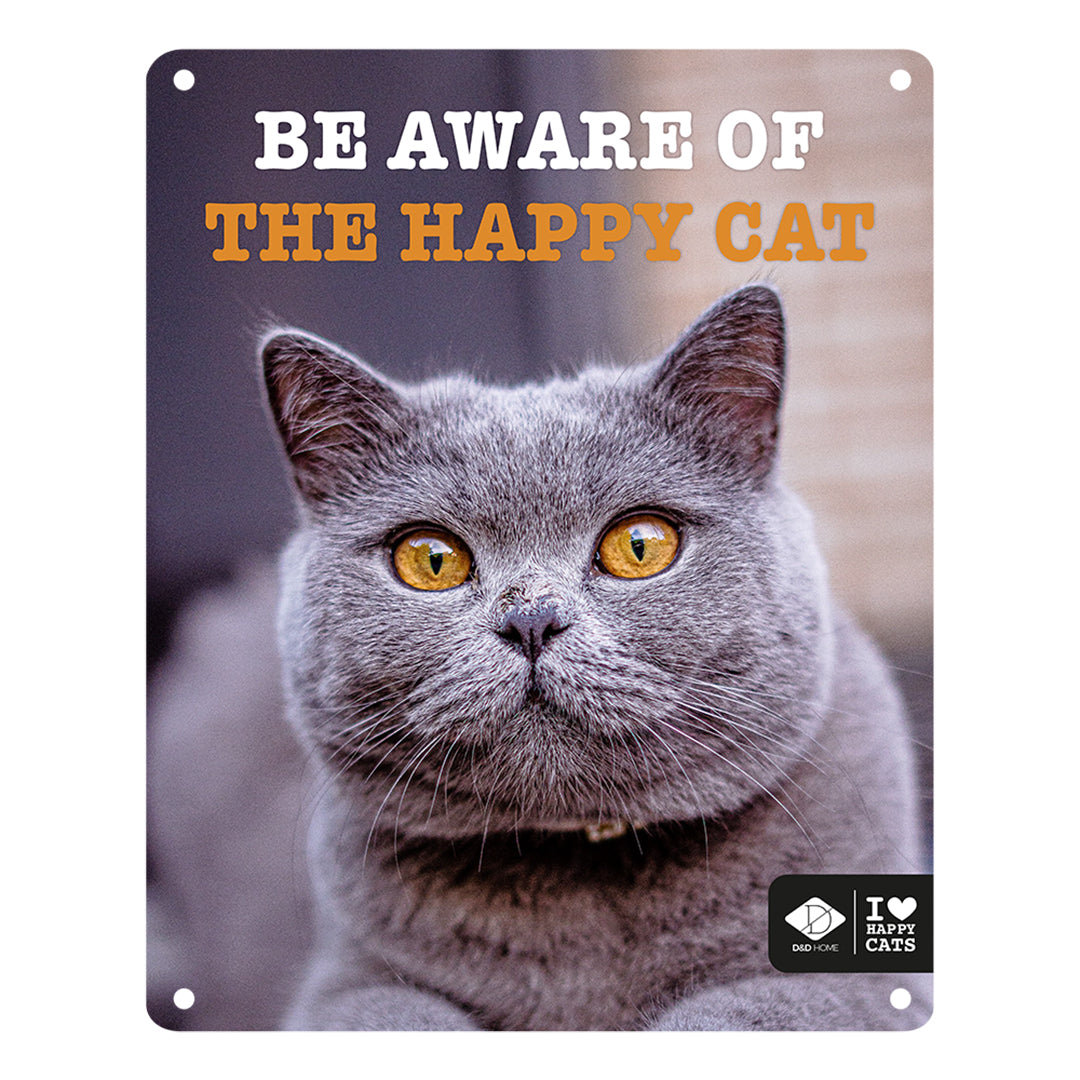 I LOVE Happy Cats sign 'be aware' Multicolour