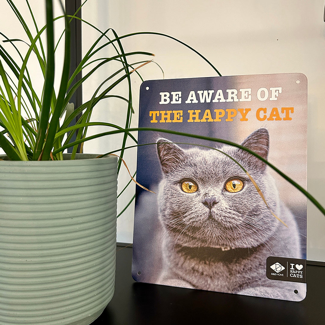 I LOVE Happy Cats sign 'be aware' Multicolour