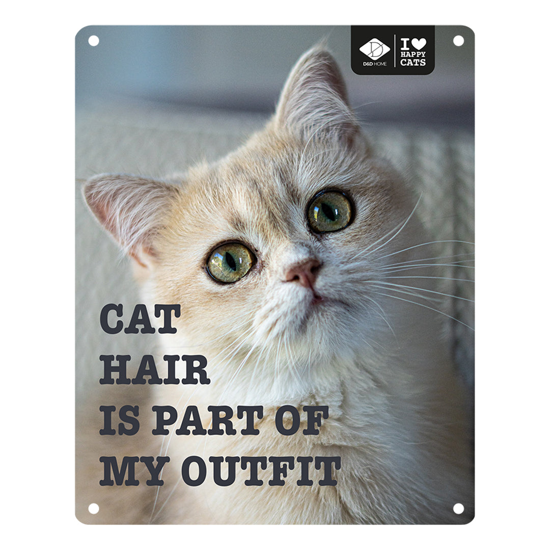 I LOVE Happy Cats sign 'cat hair' Multicolour