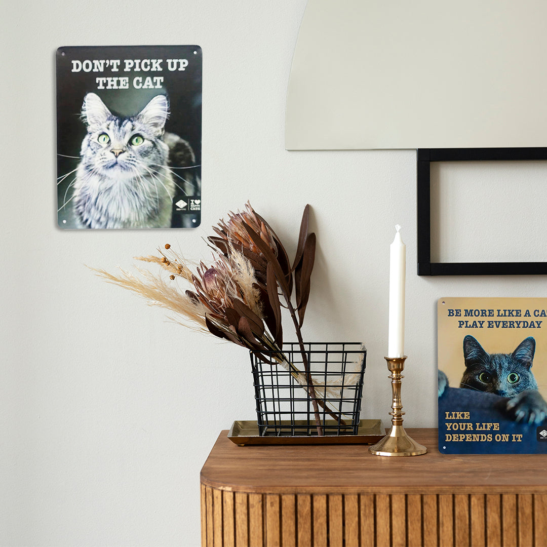I LOVE Happy Cats sign 'don't pick up' Multicolour
