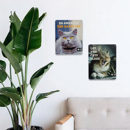 I LOVE Happy Cats sign 'let the cats sleep' Multicolour
