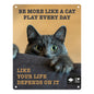 I LOVE Happy Cats sign 'play every day' Multicolour