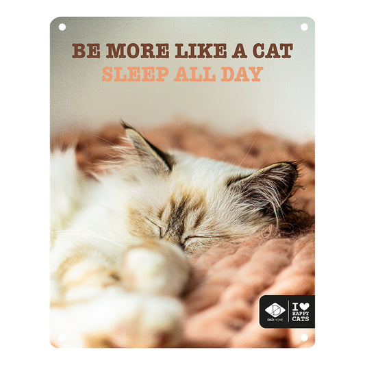 I LOVE Happy Cats sign 'sleep all day' Multicolour