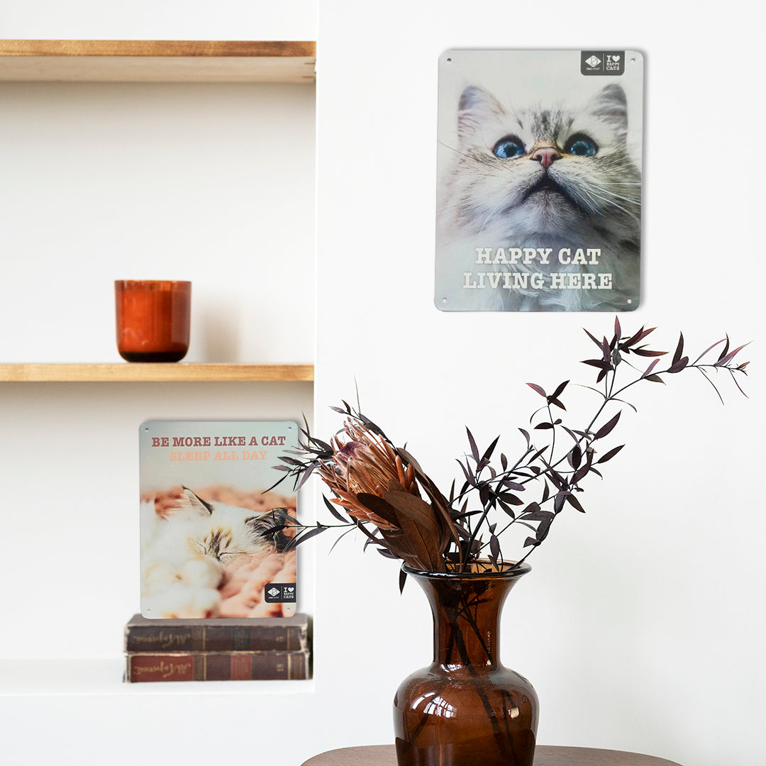 I LOVE Happy Cats sign 'sleep all day' Multicolour