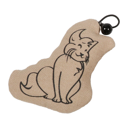 SITTING HAPPY CAT - Cat toy with bell display Beige