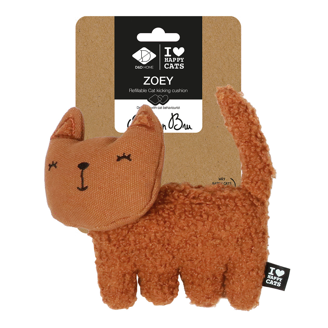 ZOEY - Refillable cat kicking cushion Brown
