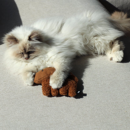 ZOEY - Refillable cat kicking cushion Brown
